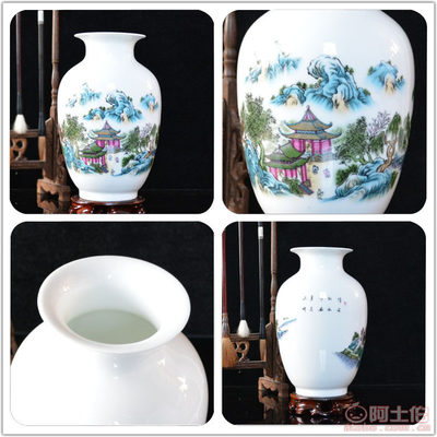 【景德镇陶瓷器花瓶装饰摆件客厅书房工艺品厂家批发粉彩鸿运当头】高新区康兆陶瓷厂 - 产品库
